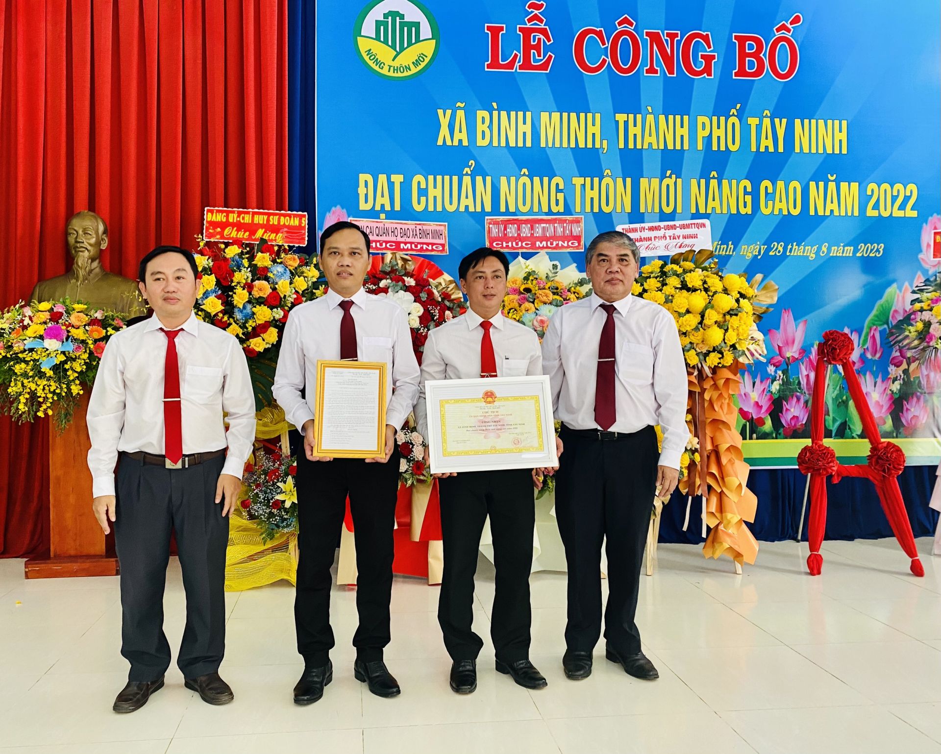 Xã Bình Minh, thành phố Tây Ninh đạt chuẩn nông thôn mới nâng cao năm 2022