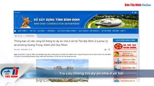 Tra cứu thông tin dự án nhà ở xã hội