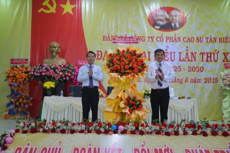 Đại hội đại biểu Đảng bộ công ty Cổ phần Cao su Tân Biên lần thứ XIII, nhiệm kỳ 2025-2030
